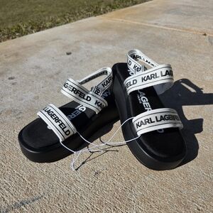Karl Lagerfeld Black and White Sandals